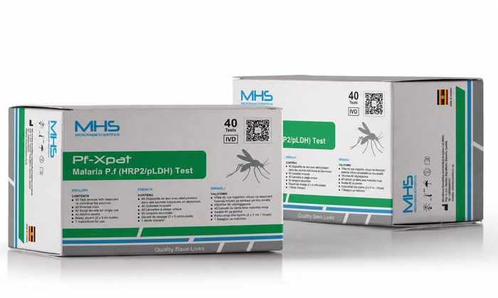 Pf-Xpat Malaria test kit box